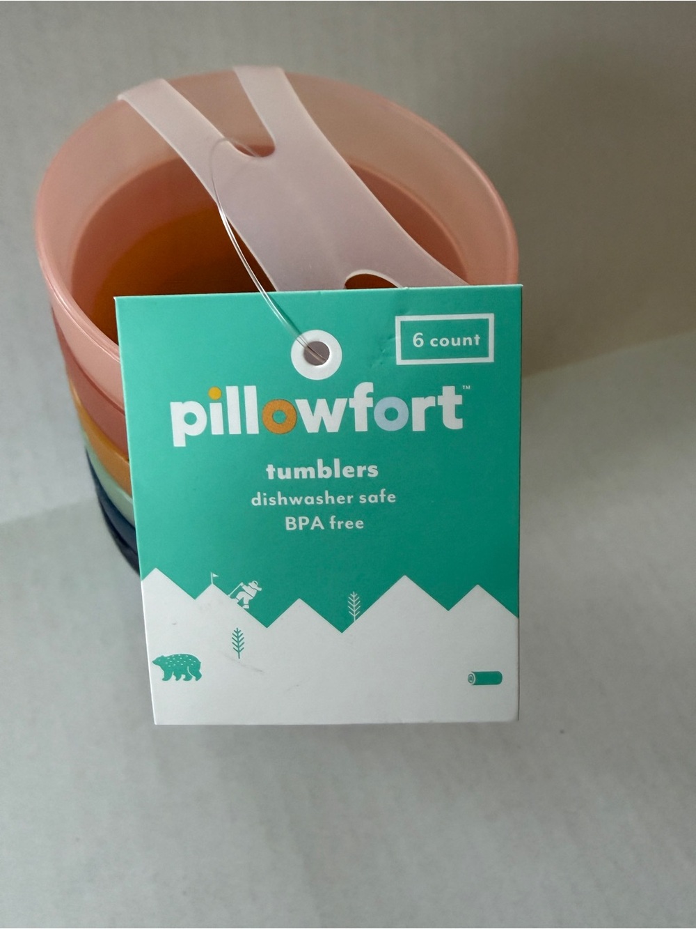 Pillowfort Pastel Stackable Tumblers - Pink, Peach, Yellow, Blue - Picture 2 of 3